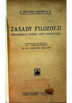 Zasady filozofji 1925 r.