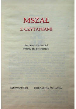 Mszał z czytaniami niedziele uroczystości