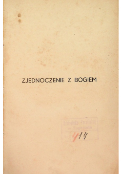 Zjednoczenie z Bogiem Tom II 1935 r.