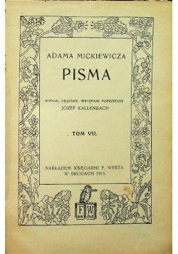 Mickiewicz Pisma Tom VII 1911 r.