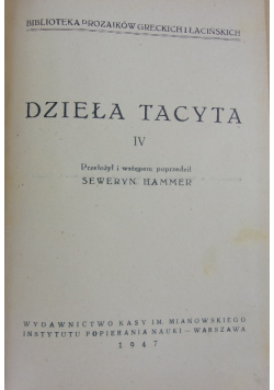 Dzieła Tacyta Tom IV, 1947 r.