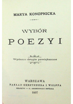 Konopnicka Wybór poezji
