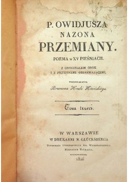 Przemiany. Poeama w XV pieśniach. 1826 r.
