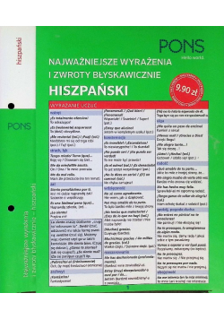 Najważniejsze wyrażenia i zwroty błyskawiczne Hiszpański