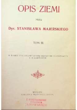 Opis ziemi Tom III  1900 r.