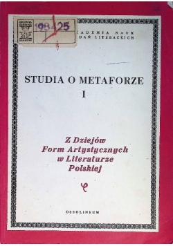 Studia o metaforze Tom I