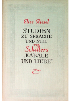 Studien zu sprache und still von Schilers kabale und liebe