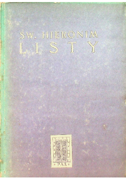 Św. Hieronim Listy Tom I