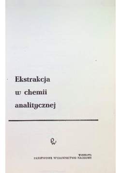 Ekstrakcja w chemii analitycznej