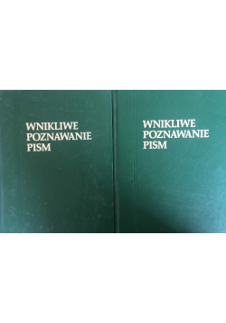 Wnikliwe poznawanie Pism Tom 1 i 2