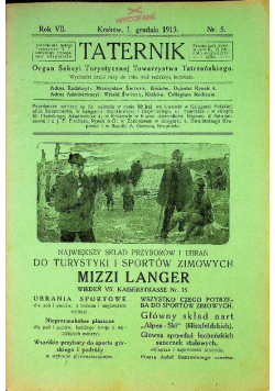 Taternik rocznik VII zeszyt 4 1913 r.