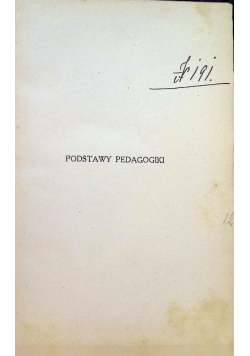 Podstawy Pedagogiki 1931 r.