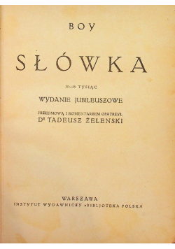 Słówka, 1938 rok