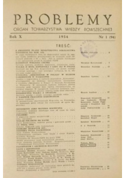 Problemy. Miesięcznik popularnonaukowy Nr 1 / 54