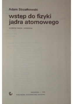 Wstęp do fizyki jądra atomowego