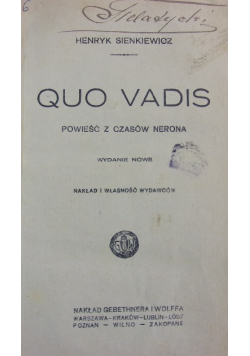 Quo vadis, 1924r.
