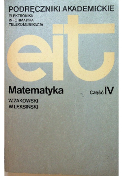 Podręczniki akademickie Matematyka część IV