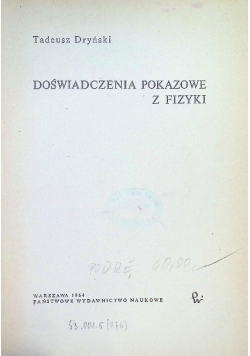 Doświadczenia pokazowe z fizyki