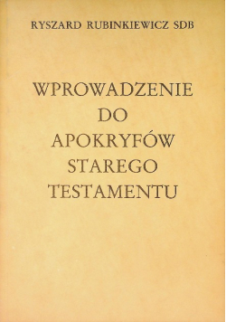 Wprowadzenie do apokryfów Starego Testamentu