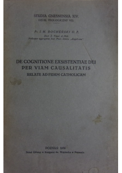 De cognitione Exsistentiae dei per viam causalitatis - 1936 r.