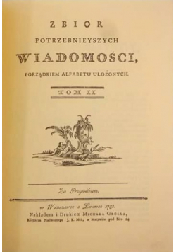 Zbior potrzebnieyszych Wiadomości Tom II