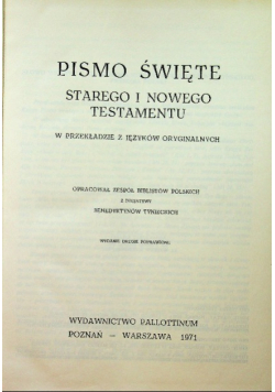 Pismo Święte Starego i Nowego Testamentu