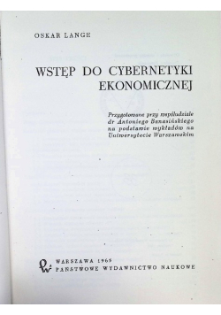 Wstęp do cybernetyki ekonomicznej