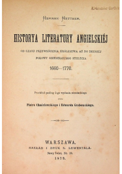 Historya literatury angielskiej 1879 r.