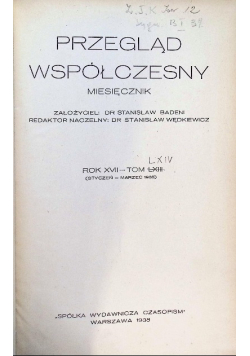 Przegląd współczesny rok XVII Tom LXIII 1938 r.