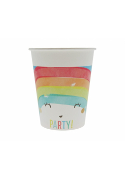 Kubeczki papierowe Rainbow Party 200ml 8szt