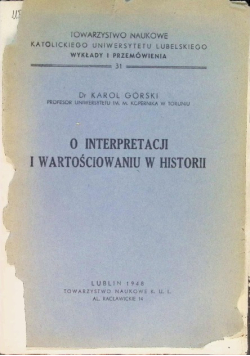 O interpretacji i wartościowaniu w historii 1948 r.