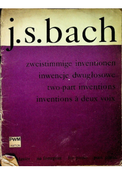 J.S. Bach nwencje dwugłosowe na fortepian
