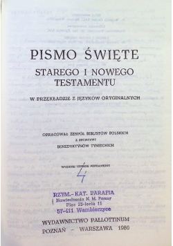 Pismo Święte Starego i Nowego Testamentu