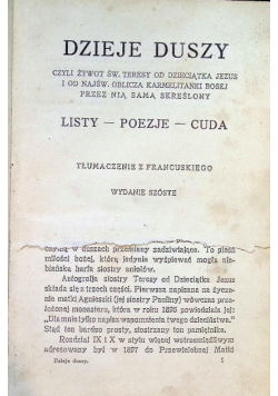 Dzieje duszy czyli żywot Świętej Teresy od Dzieciątka Jezus 1926 r.