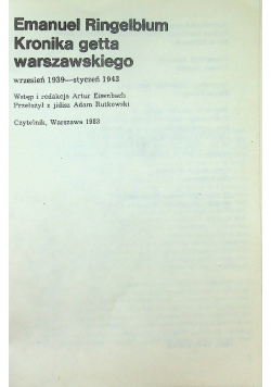 Kronika getta warszawskiego