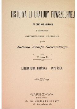 Historya literatury powszechnej Tom II 1901 r.