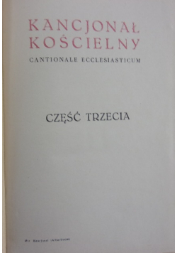 Kancjonał kościelny. Część III
