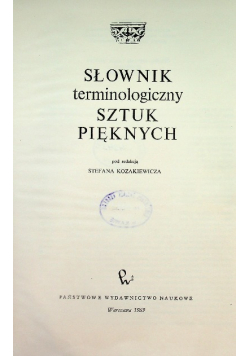 Słownik terminologiczny sztuk pięknych