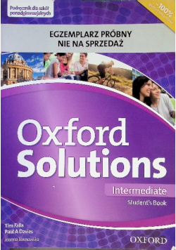 Oxford Solutions Intermediate Students Book
