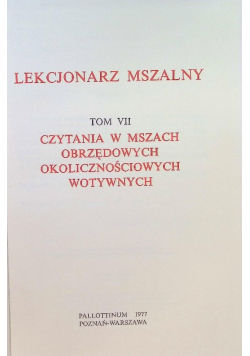 Lekcjonarz mszalny Tom VII