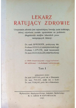 Lekarz ratujący zdrowie Tom I 1927 r.
