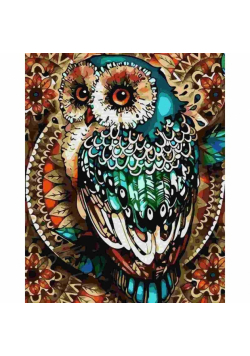 Malowanie po numerach - Sowa ornament 40x50cm