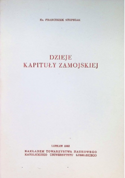 Dzieje kapituły zamojskiej