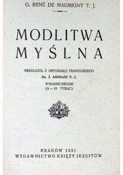Modlitwa myślna 1931 r.