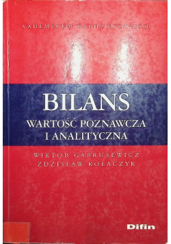 Bilans Wartość poznawcza i analityczna