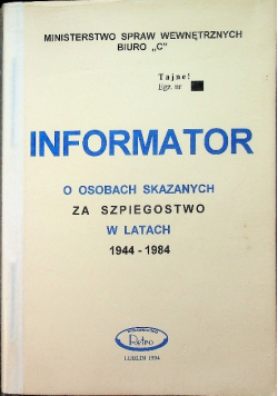 Informator o osobach skazanych za szpiegostwo