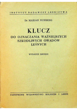 Klucz do oznaczania ważniejszych szkodliwych owadów leśnych
