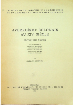 Averroisme bolonais au XIV e siecle