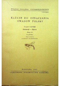 Klucze do oznaczania owadów Polski Zeszyt 34 Część XXVIII
