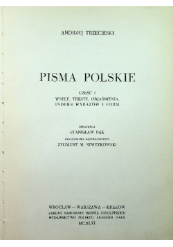 Pisma polskie Część I